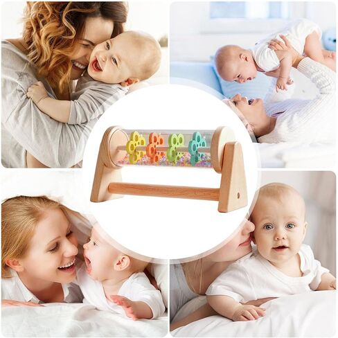 Colorful Rain Stick Toy – Musical Sensory Development Organizer, Nursery Block with Feature, Wooden Frame Gear with Feature, Stick Functional Styling, Learning Supplies for Kindergarten, Home, in Saudi Arabia