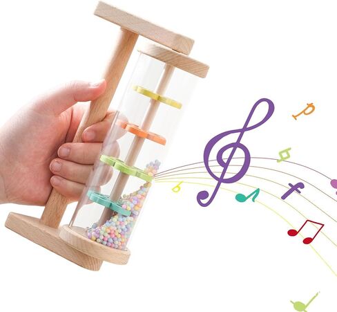 Colorful Rain Stick Toy – Musical Sensory Development Organizer, Nursery Block with Feature, Wooden Frame Gear with Feature, Stick Functional Styling, Learning Supplies for Kindergarten, Home, in Saudi Arabia