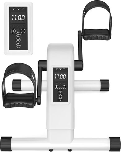 دراجة تمارين صغيرة مكونة من 12 مستوى تحت المكتب مع شاشة LCD، دواسات دراجة كهربائية هادئة ثنائية الاتجاه للمنزل لكبار السن، دراجة ثابتة تحت المكتب لتمرين العلاج الطبيعي للساق والذراع in Kuwait