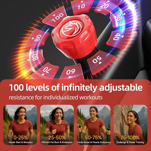 دراجة تمرين YESOUL للمنزل، دراجة ثابتة بمروحة تعمل بالطاقة الذاتية مع تأثيرات إضاءة LED ديناميكية، فصول بث مباشر احترافية، تطبيق ذكي حصري، مقاومة مغناطيسية 300 رطل، دراجة تمرين داخلية ثابتة لركوب الدراجات للمنزل in Kuwait