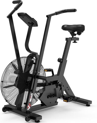 Air Bike,Air-Resistance Exercise Fan Bike With Dual Acction Handlebars for Home Cardio Workout,Adjustable Indoor Cycling Bike,330lb Weight Capacity APP Connection Customizable Monitor in Saudi Arabia
