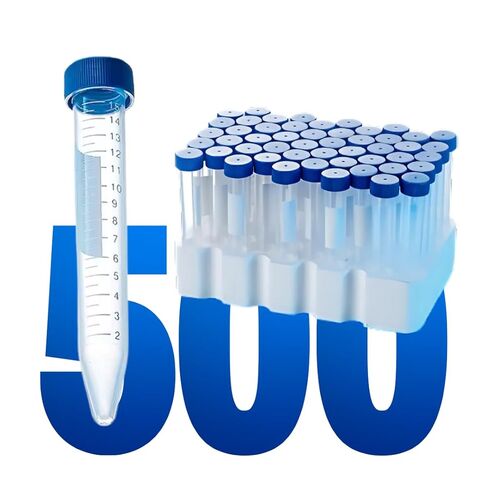 أنابيب طرد مركزي مخروطية من البولي بروبيلين سعة 15 مل [50 عبوة] - أنابيب اختبار بلاستيكية مع أغطية، تخرج مطبوع، أغطية لولبية مسطحة زرقاء، طرد مركزي عالي السرعة، للاستخدام المتوسط ​​والمختبر - أبيض 15 مل، 50 قطعة in Kuwait