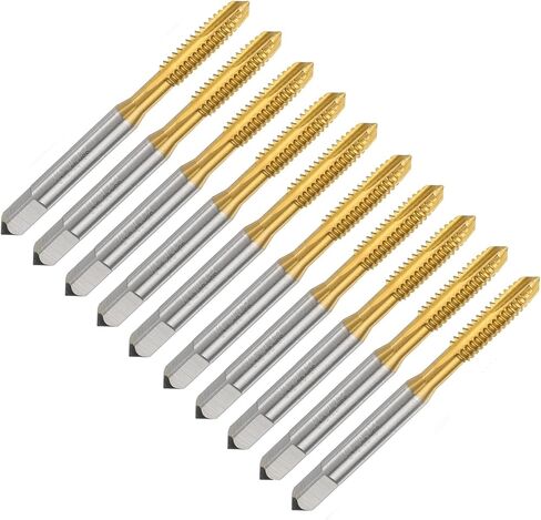 1/4 بوصة -20 صنابير لولبية ذات نقطة حلزونية UNC، أداة التنصت على الخيط اللولبي، لقمة نقر من الفولاذ عالي السرعة لطلاء التيتانيوم من أجل طحن الحفر، 10 قطع in Kuwait