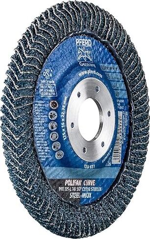 PFERD POLIFAN®-Curve Radial Type Flap Disc - 4-1/2" x 7/8", 40 Grit Zirconia, Welding Accessory and Angle Grinder Attachment - for Steel and Stainless Steel (INOX) Grinding - Pack of 1 - Part 67339 in Saudi Arabia