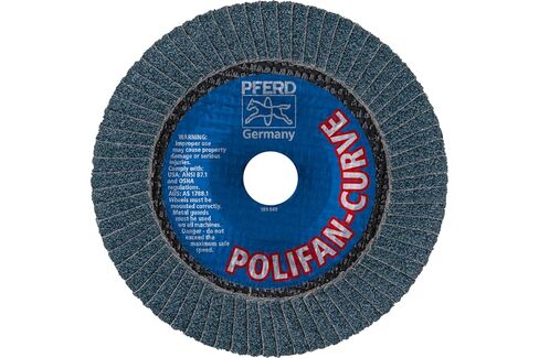 PFERD POLIFAN®-Curve Radial Type Flap Disc - 4-1/2" x 7/8", 40 Grit Zirconia, Welding Accessory and Angle Grinder Attachment - for Steel and Stainless Steel (INOX) Grinding - Pack of 1 - Part 67339 in Saudi Arabia
