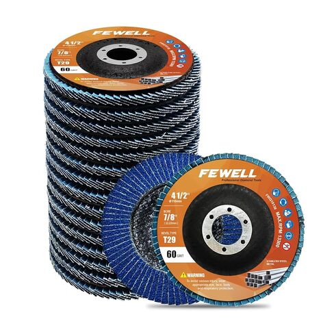 أقراص رفرف FEWELL 15 قطعة مقاس 4.5 بوصة مع تجويف 7/8 بوصة، وقرص صنفرة 60 حبيبة، نوع 29 عجلات طحن للمعادن، وإزالة الصدأ من الفولاذ المقاوم للصدأ، والطحن والتلميع in Kuwait