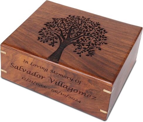 Personalized Rosewood Urns for Human or Pet Ashes, Guitar - Musical Instruments Wooden Engraved Cremation Urn, Wood Funeral Urn - Keepsake Box, Memorial Urn or Casket (11" x 7" x 4" - 115 Kg/250 Lbs) in Kuwait