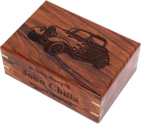 Personalized Rosewood Urns for Human or Pet Ashes, Guitar - Musical Instruments Wooden Engraved Cremation Urn, Wood Funeral Urn - Keepsake Box, Memorial Urn or Casket (11" x 7" x 4" - 115 Kg/250 Lbs) in Kuwait