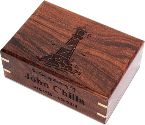 Personalized Rosewood Urns for Human or Pet Ashes, Guitar - Musical Instruments Wooden Engraved Cremation Urn, Wood Funeral Urn - Keepsake Box, Memorial Urn or Casket (11" x 7" x 4" - 115 Kg/250 Lbs) in Kuwait