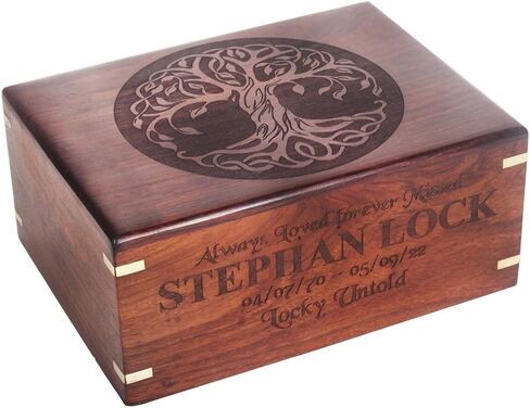 جرة خشبية مخصصة للرماد البشري أو الأليفة ، الجيتار - الآلات الموسيقية من جرة حرق الجثث الخشبية ، جرة الجنازة الخشبية - صندوق التذكارات ، جرة تذكارية أو النعش (9 "× 7" × 4 " - 80 كجم/180 رطلاً) in Kuwait