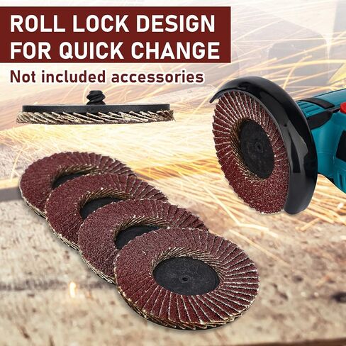 Duraaamo 60 Pcs 3 Inch Sanding Flap Discs 40 60 80 Grit Roll Lock Sanding Discs Type 27 Zirconia Grinding Wheels for Angle Grinder Rust Removal Metal Wood Stainless Steel Finishing in Kuwait