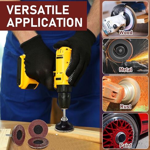 Duraaamo 60 Pcs 3 Inch Sanding Flap Discs 40 60 80 Grit Roll Lock Sanding Discs Type 27 Zirconia Grinding Wheels for Angle Grinder Rust Removal Metal Wood Stainless Steel Finishing in Kuwait