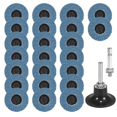 23 قطعة قرص قلاب لطاحونة القالب، أقراص قفل دوارة 2 بوصة مع حامل 1/4 بوصة 40/60/80/120 حبيبة، أقراص سنفرة لإزالة المخزون والصدأ، التشطيب، التلميع، مرفق سنفرة مثقاب كهربائي in Kuwait