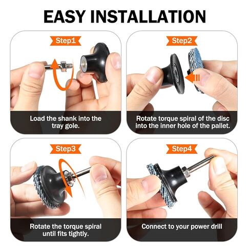 23 قطعة قرص قلاب لطاحونة القالب، أقراص قفل دوارة 2 بوصة مع حامل 1/4 بوصة 40/60/80/120 حبيبة، أقراص سنفرة لإزالة المخزون والصدأ، التشطيب، التلميع، مرفق سنفرة مثقاب كهربائي in Kuwait