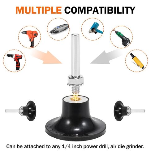 23 قطعة قرص قلاب لطاحونة القالب، أقراص قفل دوارة 2 بوصة مع حامل 1/4 بوصة 40/60/80/120 حبيبة، أقراص سنفرة لإزالة المخزون والصدأ، التشطيب، التلميع، مرفق سنفرة مثقاب كهربائي in Kuwait