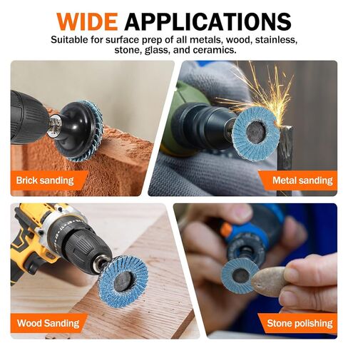23 قطعة قرص قلاب لطاحونة القالب، أقراص قفل دوارة 2 بوصة مع حامل 1/4 بوصة 40/60/80/120 حبيبة، أقراص سنفرة لإزالة المخزون والصدأ، التشطيب، التلميع، مرفق سنفرة مثقاب كهربائي in Kuwait