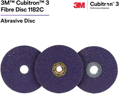 3M™ Cubitron™ 3 قرص ألياف 1182C، 80+، TN تغيير سريع، 4-1/2 بوصة، قالب 450E، 25/حقيبة in Kuwait