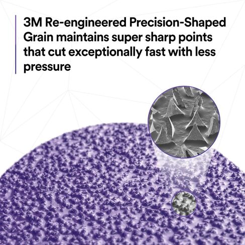 3M™ Cubitron™ 3 قرص ألياف 1182C، 80+، TN تغيير سريع، 4-1/2 بوصة، قالب 450E، 25/حقيبة in Kuwait
