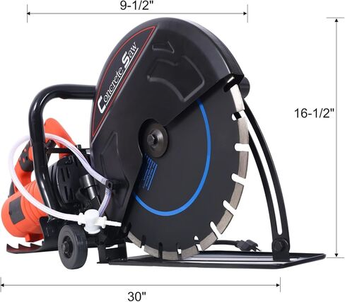 Electric 14" Cut Off Saw Wet/Dry Concrete Saw Cutter Guide Roller with Water Line Attachment in Saudi Arabia