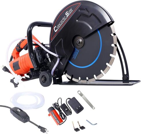 Electric 14" Cut Off Saw Wet/Dry Concrete Saw Cutter Guide Roller with Water Line Attachment in Saudi Arabia