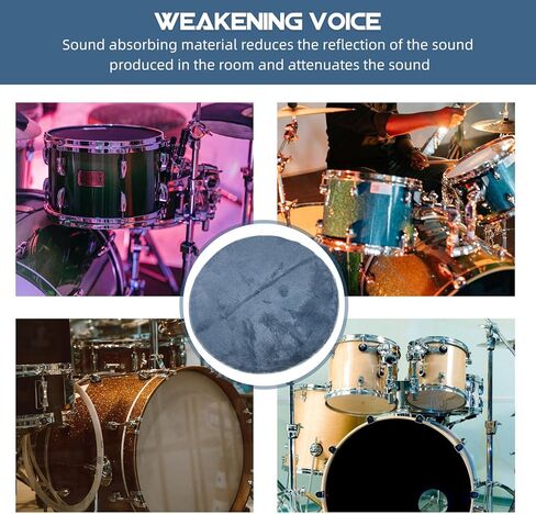 Anti-Skid Acoustic Drum Mat 1.2m Diameter Soundproof Cushion Pad for Jazz Drum Set with Insulation and Noise Reduction, Non-Slip Round Grey Rug for Musical Instruments in Kuwait