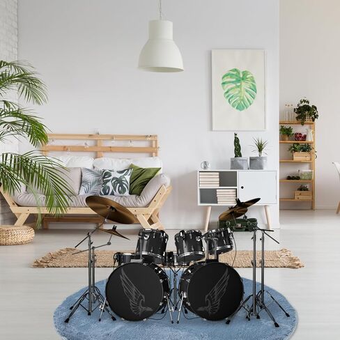 Anti-Skid Acoustic Drum Mat 1.2m Diameter Soundproof Cushion Pad for Jazz Drum Set with Insulation and Noise Reduction, Non-Slip Round Grey Rug for Musical Instruments in Kuwait