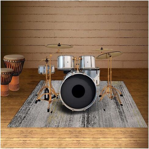 سجادة الطبل، سجادة مجموعة الطبل، ديكور غرفة النوم والمعيشة، وسادات سجاد عازلة للصوت ملحقات الطبل لمجموعة الطبول، سجادة غير قابلة للانزلاق، هدية رائعة للطبول (عمق، 2.6 * 4 قدم) in Kuwait