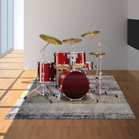 سجادة الطبل، سجادة مجموعة الطبل، ديكور غرفة النوم والمعيشة، وسادات سجاد عازلة للصوت ملحقات الطبل لمجموعة الطبول، سجادة غير قابلة للانزلاق، هدية رائعة للطبول (عمق، 2.6 * 4 قدم) in Kuwait