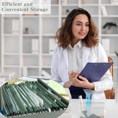 gisgfim 25 Pack Reinforced 11x17 Hanging File Folders 1/5 Cut Heavy Duty Hanging File Folders with Plastic Tabs & Label Cards Expanding Hangers File Organizer for Drawing Engineering Document (Green) in Kuwait