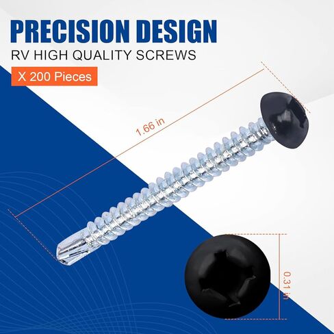 Fuoequl 8X1 RV Square Head Screws for Trailer Decking(Pack of 200) in Kuwait