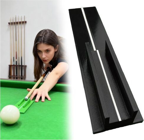 Billiards Stroke Trainer - Aiming Practice Cue Straight Exerciser for Stance Eye Line Stroke Correction, Durable Resin Pool Training Aid Compatible with Pool Snooker etc. (Black) in Saudi Arabia