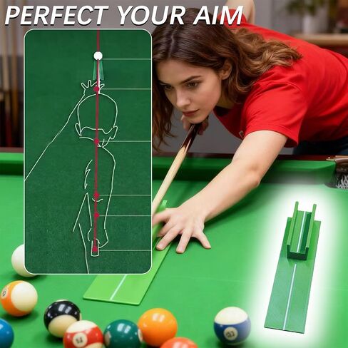 Billiards Stroke Trainer - Aiming Practice Cue Straight Exerciser for Stance Eye Line Stroke Correction, Durable Resin Pool Training Aid Compatible with Pool Snooker etc. (Black) in Saudi Arabia