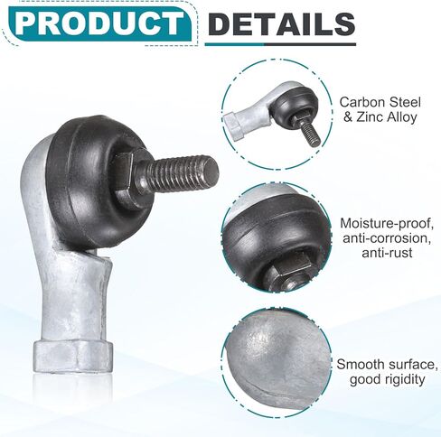 uxcell 2 Pcs SQ8 Ball Joint Rod End Bearing, M8x1.25 Right Hand Thread, Angle Ball Joint Bearing for Automotive in Saudi Arabia