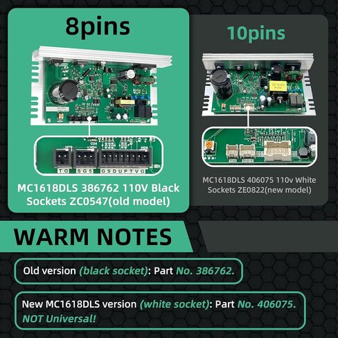 MC1618DLS 386762 Treadmill Motor Control Board Compatible with Icon Proform NordicTrack Treadmill Control Board #Replace ZC0547 Treadmill Motor Controller 398056 386816 398076 (Black Sockets) in Kuwait