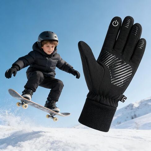 Kids Winter Gloves Boys Girls Touchscreen Warm Thermal Water-Resistant for Running Cycling Snow Skiing Cold Weather in Kuwait