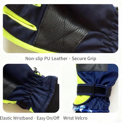 Kids-Waterproof-Ski-Gloves - Boys-Girls Winter-Snow-Glove Thickening Warm Windproof Cold-Weather Mittens for Snowboard Sledding Kids Outdoor in Saudi Arabia