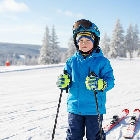 Kids-Waterproof-Ski-Gloves - Boys-Girls Winter-Snow-Glove Thickening Warm Windproof Cold-Weather Mittens for Snowboard Sledding Kids Outdoor in Saudi Arabia