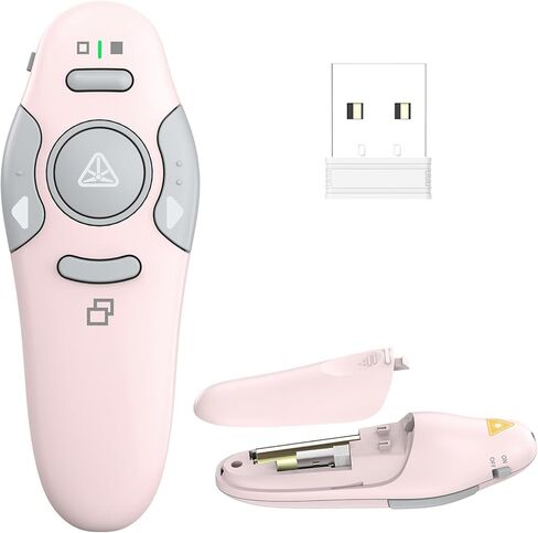 QUI Presentation Clicker Wireless Presenter Remote Clicker for PowerPoint Presentation Remote, USB Pink PowerPoint Slide Advancer for Mac/Windows/Linux, Google Slide/PPT/Keynote in Kuwait