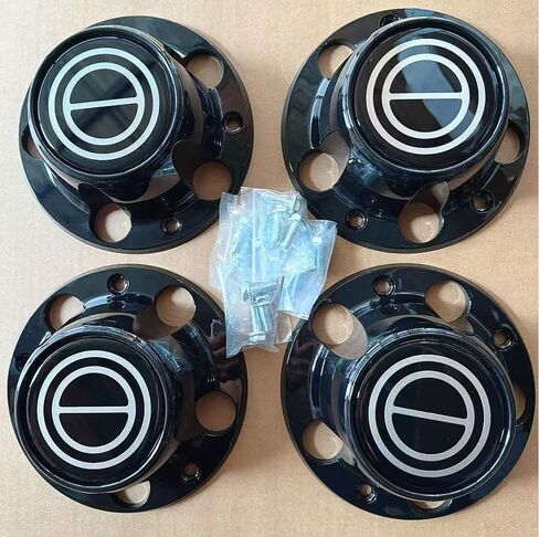 4pcs Fit 1980-1996 F150 Bronco Van Chrome Hub Hub Center Center Center Black Center (Black) in Kuwait