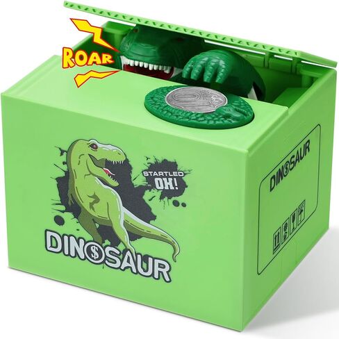 Dinosaurs Piggy Bank for Kids ، Outomatic Stealing Coin Bank for Toddler Money Sacing ، صندوق التوفير غير القابل للكسر للأطفال Boys Girls Age 3 4 5 6 7 8 ، Creative Christmas Sock Stuff Gift Toy in Kuwait