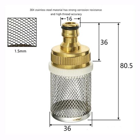 1 قطعة 16 مللي متر خرطوم تصفية غسل مرشحات الري ، مصفاة النحاس البخاخ تصفية صافي (1 ") in Kuwait