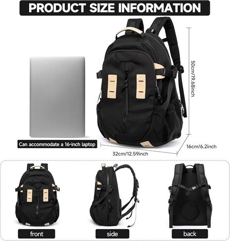 Travel Backpack for Men Women, Fits 15 Inch Laptop, Carry On Daypacks Backpacks Lightweight Hiking Backpack for Casual, Outdoor, Travel, Daily (Black) in Saudi Arabia
