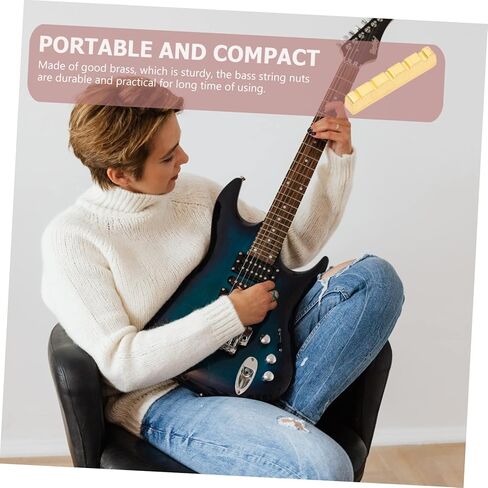 5-String Bass Bridge Saddle Copper Bass String Nut High Precision Design Musical Instrument Accessory for Electric Guitar in Saudi Arabia