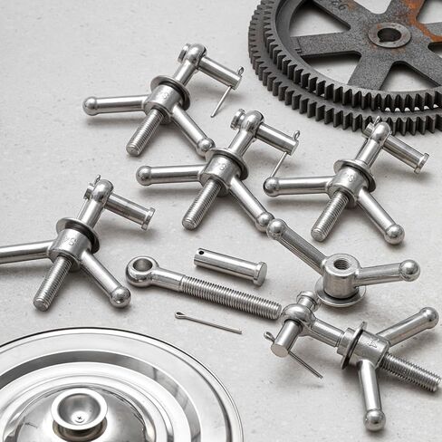 6 Pack Stainless Steel Wingnut Assembly for Manways, 5/8" Eye Bolt, 5-1/2" Long for Vacuum Tanks Pressure Vessels in Kuwait