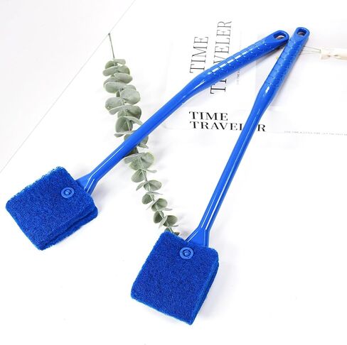 Aquarium Double Sided Sponge Cleaning Brush Cleaner Scrubber, One Pack Blue Brush in Kuwait