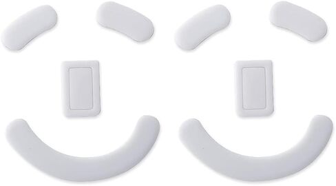 2 Sets White Rounded Curved Edges Mouse Feet Pads Skates Compatible for Razer Deathadder V2 PRO Gaming Mouse in Kuwait