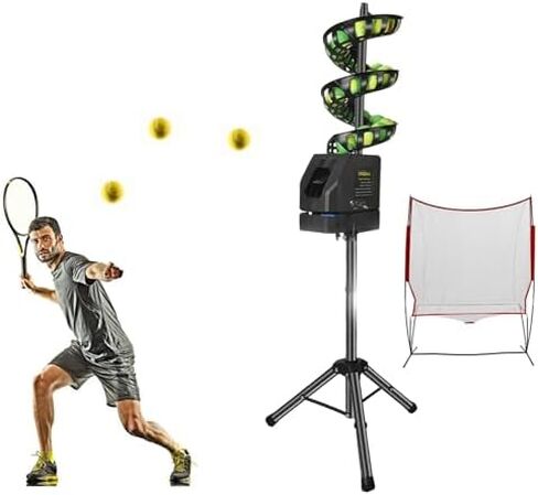 Portable Tennis Ball Launcher Machine - Adjustable Oscillation, Cordless Design for Training & Practice, Ideal for All Skill Levels & Ages, Perfect for Tennis Enthusiasts,withBallreceivingnet in Saudi Arabia