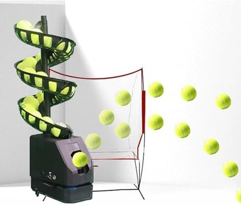 Portable Tennis Ball Machine - Automatic Rotation, 33-Ball Capacity, 3 Serving Frequencies, Perfect for Court Practice & Training, No Net Required, Ideal for Players of All Levels,withBallreceivingnet in Saudi Arabia