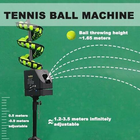 Portable Tennis Ball Launcher Machine - Automatic with 3 Serving Frequencies, Adjustable Height & Receiving Net - Ideal for Training, Practice, and Skill Development,withBallreceivingnet in Saudi Arabia
