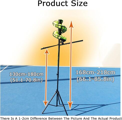 Portable Tennis Ball Machine, Adjustable Height for Beginners, Non-Electric Design, Perfect for Training, Practice Sessions, Lightweight and Easy to Use,Without Extra Track in Saudi Arabia